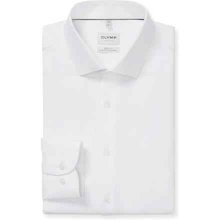 OLYMP 24/7 Level 5 body fit overhemd - twill - wit - Strijkvriendelijk - Boordmaat: 37