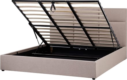 LAGORD - Bed met opbergruimte - Taupe - 180 x 200 cm - Polyester