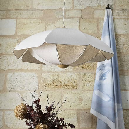 MARKET SET hanglamp Coquillage, 110 cm crèmekleurig, linnen