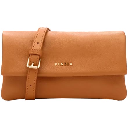BIASIA Leren schoudertas Ranch Small Flap Bag Cuoio Lichtbruin