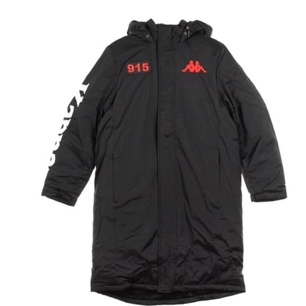 Authentieke La Brely heren lange jas zwart/wit/rood