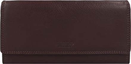 mano Donna Giulia Leren Portemonnee 19,5 cm - Dames - Horizontaal - dunkelbraun