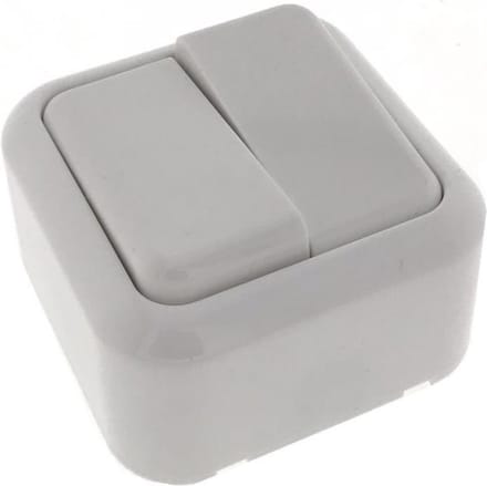 Benson Wandcontactdoos met wisselschakelaar - opbouw - wit - 61x61x35 mm