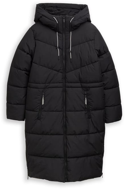 Tom Tailor Denim - Pufferjas met capuchon - Maat M - deep black