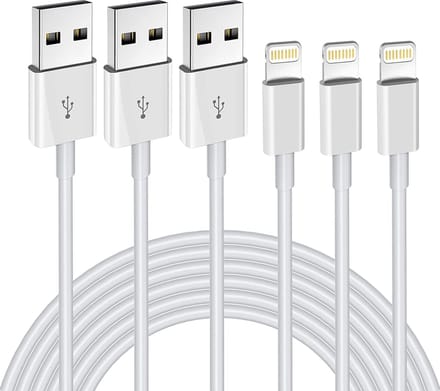 3x Sterke USB naar 8-PIN Kabels - Geschikt voor iPad - Oplader Kabel - Oplaadkabel - Snoer