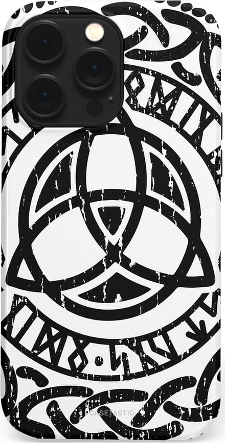 Casetastic hoesje geschikt voor Apple iPhone 14 Pro Max - MagSafe - Dubbellaagse bescherming - Valhalla eer - Fashion Case - Wit Zwart Grijs