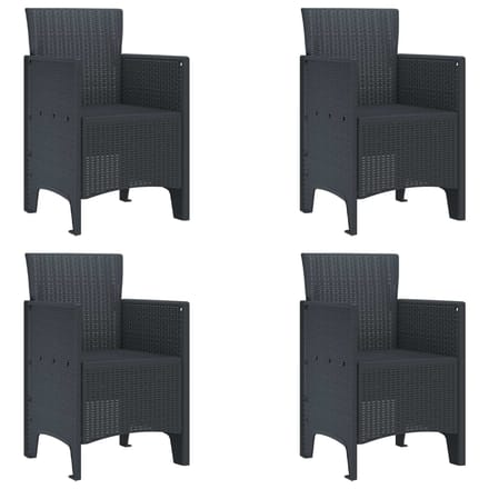 vidaXL Tuinstoel 4 pcs Antraciet 53 x 49 x 85 cm Polypropyleen