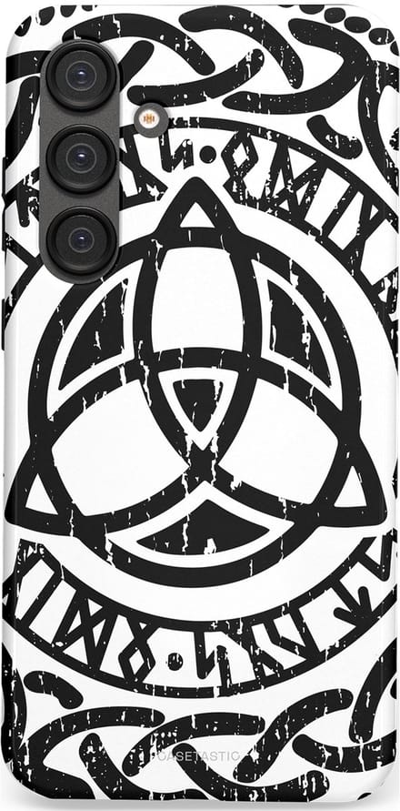 Casetastic hoesje geschikt voor Samsung Galaxy S25 Plus - Dubbellaagse bescherming - Valhalla eer - Fashion Case - Wit Zwart Grijs