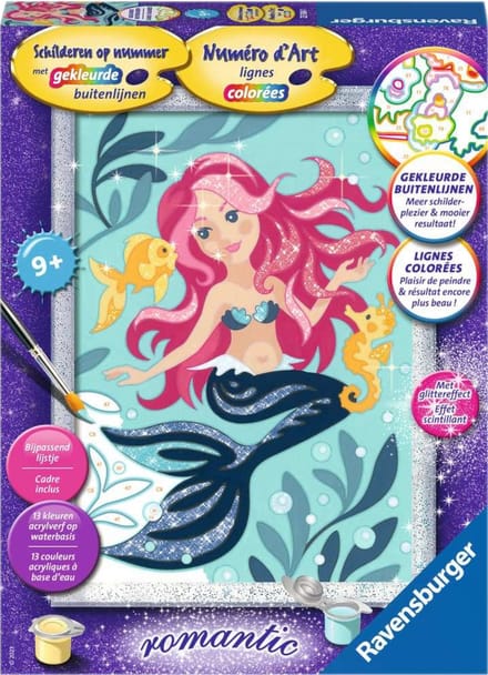 Ravensburger Schilderen op nummer Zeemeermin Glitter
