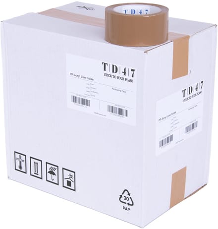 TD47 Verpakkingstape PP low noise 50mm x 66m Bruin (36 rollen)