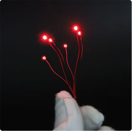 SMD 0603 led met kabel 20cm 12v 10 stuks kleur rood