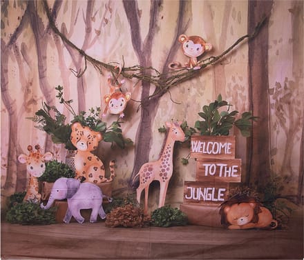 Clayre & Eef Achtergronddoek 180x210 cm Bruin Textiel Jungle