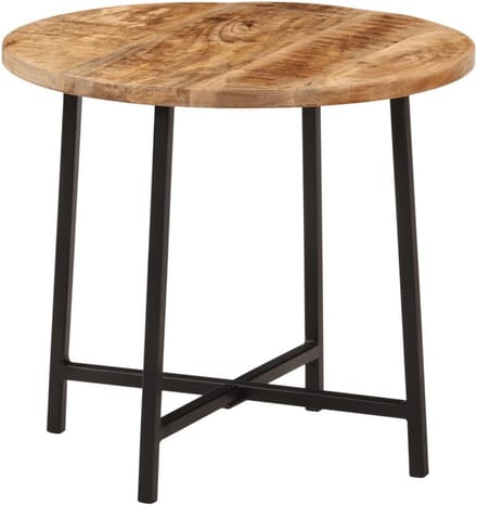 Ronde Salontafel 45x45x40cm Massief Mango Hout en IJzer