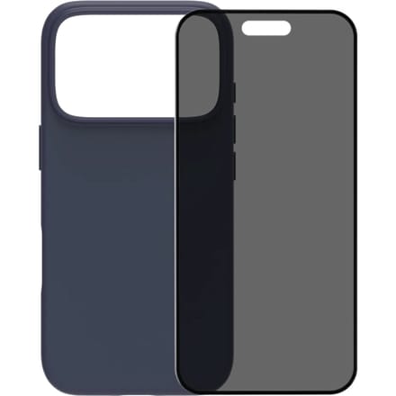 BlueBuilt Protective Back Cover met MagSafe iPhone 17 Pro Blauw + BlueBuilt iPhone 17 Pro Privacy Screenprotector Glas