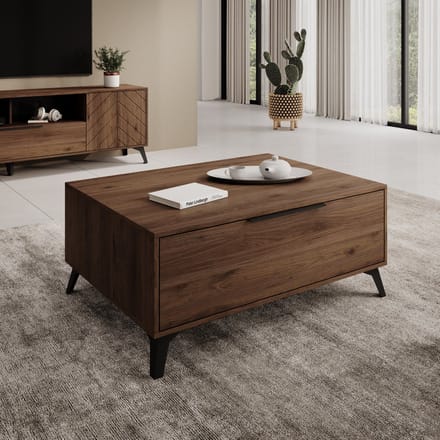 Meubella - Xiano - Salontafel - Donker eikenpatroon - 104x75x45 cm