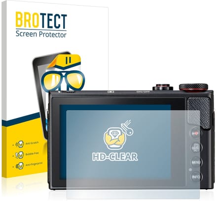 BROTECT - Screenprotector voor Canon PowerShot G9 X Mark II - Folie Beschermfolie transparant 2 Stuks