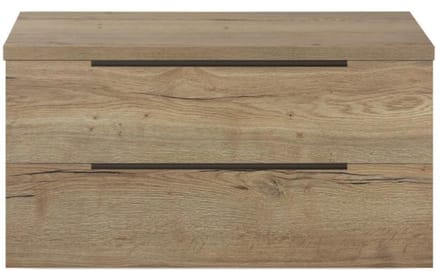 Seville Badmeubelset 100 cm - Wastafelblad Natuur Eiken Edge Greep