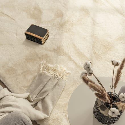 Vachtkleed Fluffy_deluxe crème 120 cm rond