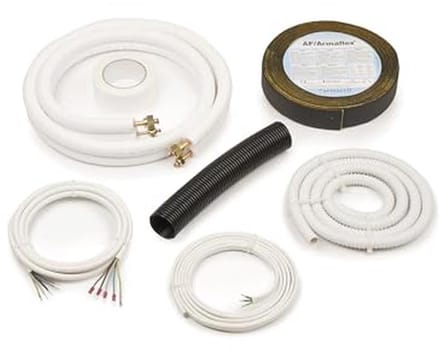 Koudemiddelleiding set 1/4" + 3/8" inch geïsoleerd voor airconditioning 25m montagekit