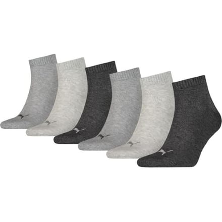 Puma Quarter Sokken Plain 6-pack Antraciet Melange-35/38