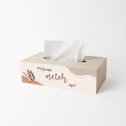 Tissue box - Cadeau meter - Wil jij mijn meter zijn - Meter vragen - Zakdoekendoos - Abstract boho design