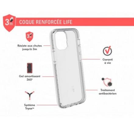 Force Case, Hoesje geschikt voor iPhone 12 Mini - LIFE Versterkt, Transparant