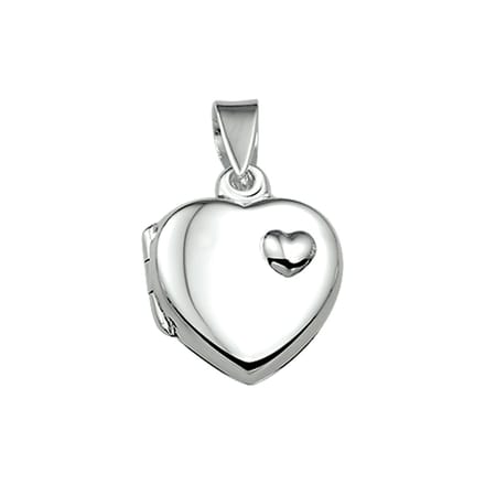 Glams medaillon hart - Zilver