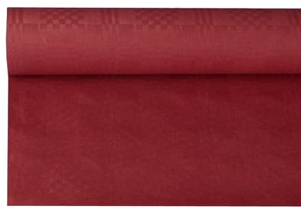 12x Tafelkleed papier met damastprint 8 m x 12 m bordeaux