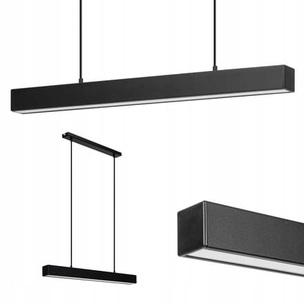 LED Hanglamp Wulkan 80cm Zwart - Stijlvolle Linearaire Loft Verlichting