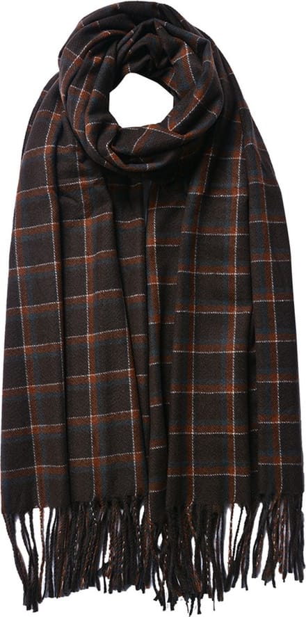 Juleeze Wintersjaal Dames 70x180 cm Bruin Polyester Ruit