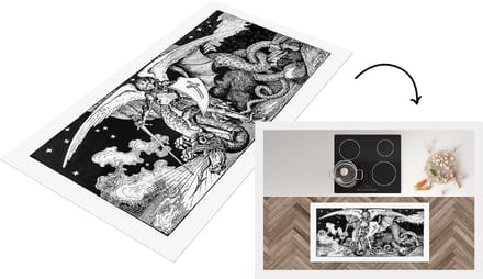 Keukenloper - Loper keuken - Retro - Draak - Engel - 120x60 cm - Keukenloper vinyl