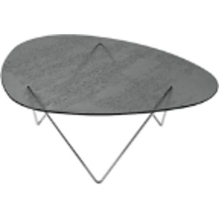 Gubi Pedrera salontafel - chroom - gestructureerd rookkleurig glas