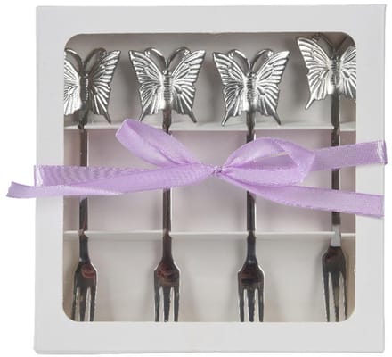 Decoris Gebaksvorkset 4 delig RVS L15cm zilver