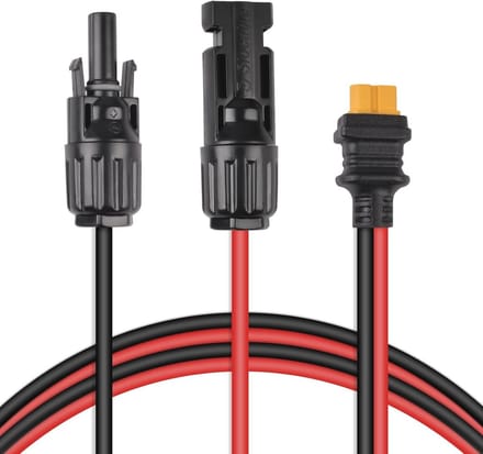 Solar Oplaadkabel XT60 Adapter 12AWG voor Zonnepanelen - Waterdichte 60CM Kabel