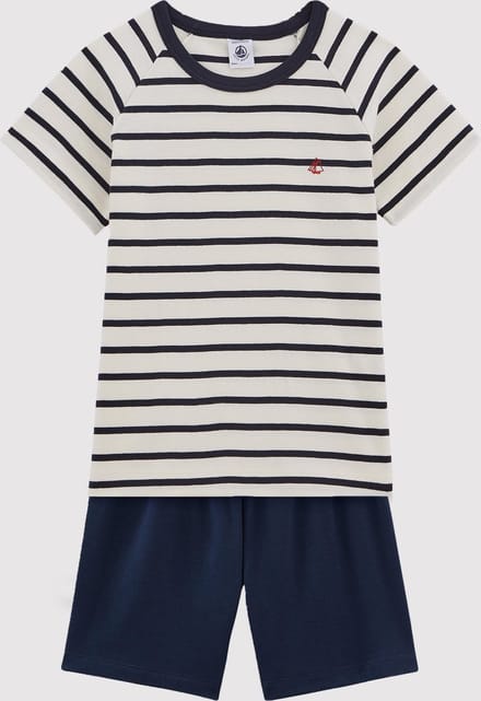 Petit Bateau Katoenen marini�re-pyjama voor jongens Jongens Pyjamaset - Wit