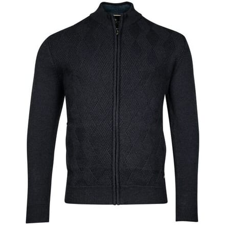 Baileys Vest Cardigan Zip Front Diagonal Structure Knit Navy / male
