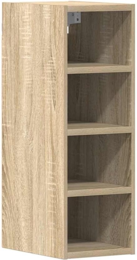 Wandkast Hangend Hout Sonoma Eiken met Decoratief Snijwerk
