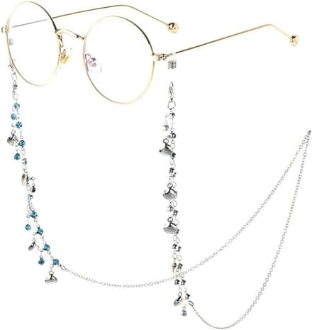 Strass Schelp Ketting Bril Ketting Leesbril Lose Ketting Bril Accessoires(Argento)