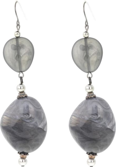 Behave - Oorbellen grijs antraciet - opvallend & boho chic - lang