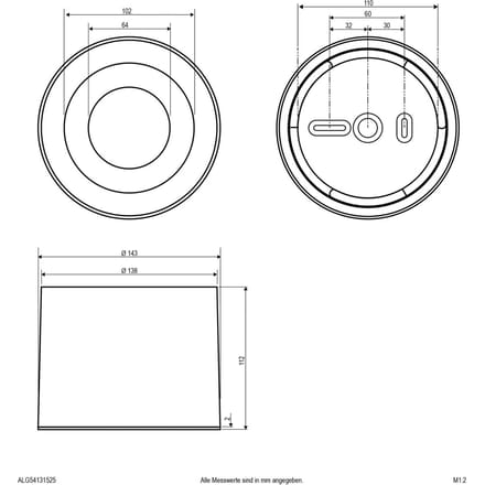 EVN LED plafondspot ALG54, Ø 21,3 cm antraciet