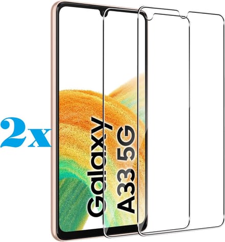 Screenprotector Glas - Tempered Glass Screen Protector Geschikt voor: Samsung Galaxy A33 5G A336 - 2x