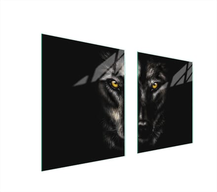 TMK ArtDeko - Wilk Serie - Glazen Beschermplaat - 85x52 cm - Hittebestendig