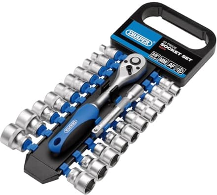 Vierkante Aandrijving Gecombineerde MM/AF Socket en Ratel Set - 22 Stuks 3/8 inch