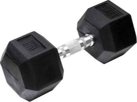 Orange Gym, Hex Dumbbell – 18KG – hexagon dumbbells – neoprene dumbbell