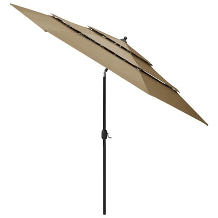vidaXL - Parasol - 3-laags - met - aluminium - paal - 3 - m - taupe