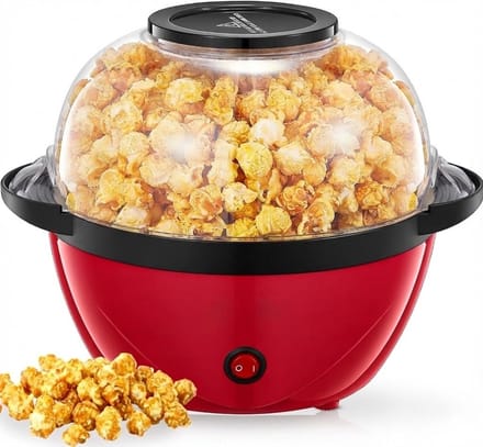 SNJY® Popcorn Machine - Popcornmaker - Popcornmachine - Popcornpan - 3,5L - 220V - Rood