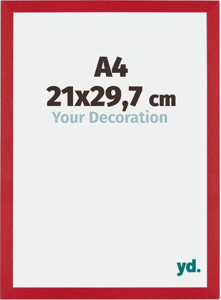 Your Decoration - Fotolijst A4 21x 29,7 cm - MDF - Rood - Mura
