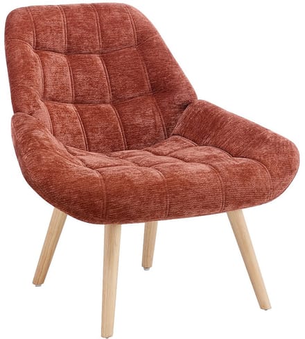 Vente-unique Fauteuil in gestructureerde terracottakleurige stof LUOSTO