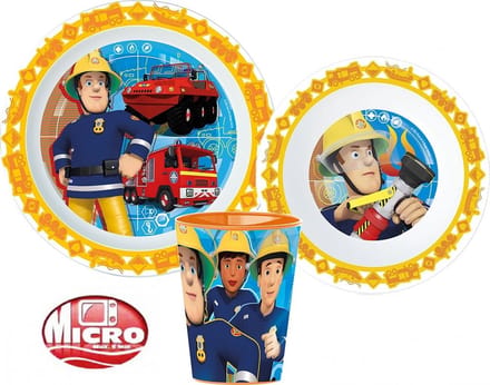 Brandweerman Sam - 3 delige kinderservies set geel