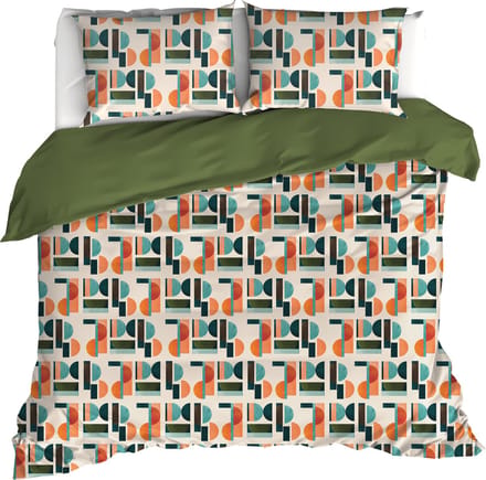 De Witte Lietaer Dekbedovertrek Lisboa, Grenoble Green - 200 x 200/220 - Katoen Percal